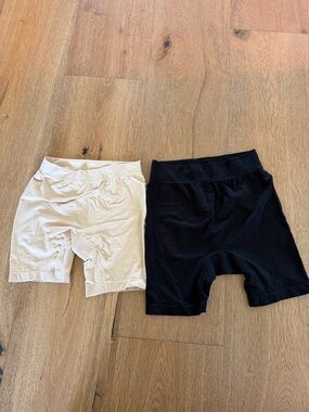 Thigh Society Slip Shorts Duo in Black and Cream